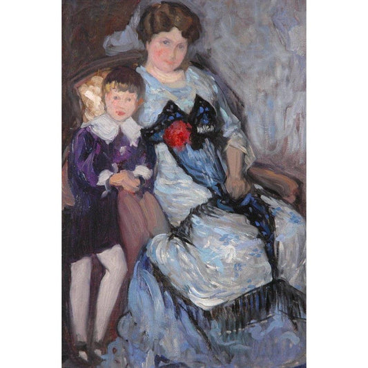 Belgian School Portrait of a Mother and Child - 1906