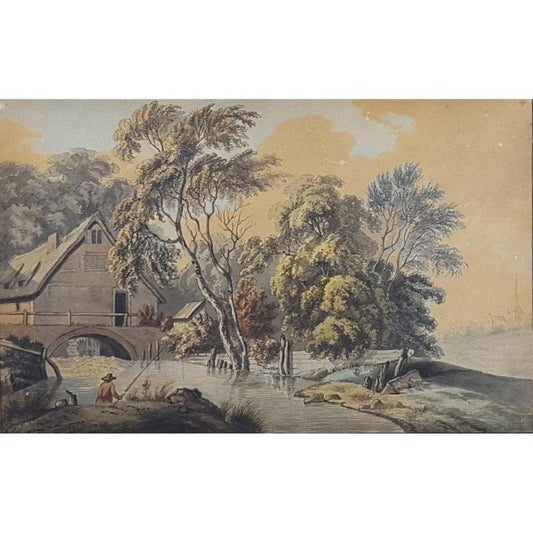 French School Fisherman at the Mill - End of 19th Century