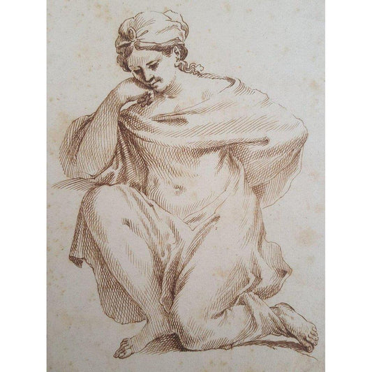 Italian School - Kneeling Woman