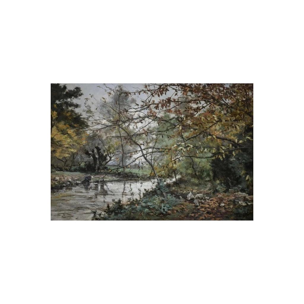 Joseph Coosemans - A Riverside Landscape