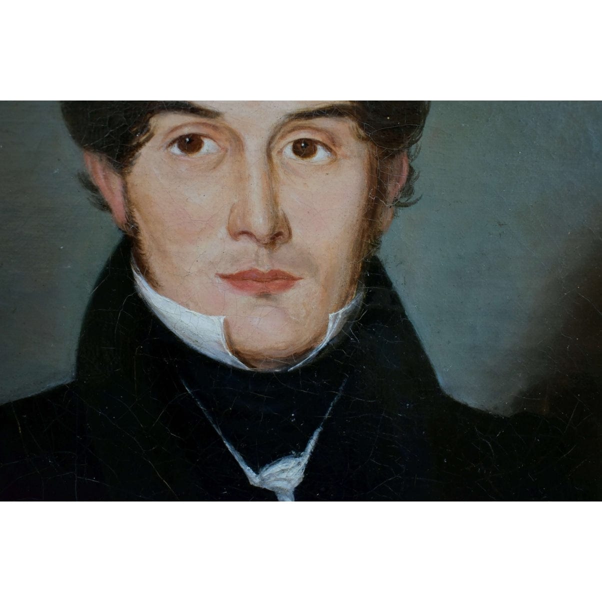 19th-century oil portrait of a gentleman in a gilded frame, attributed to Maria Röhl