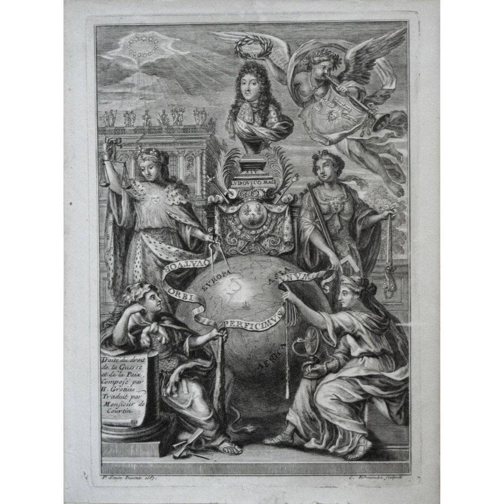 Cornelis Vermeulen 17th century engraving allegory of Louis XIV Winckelmann Gallery