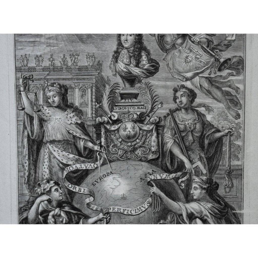 Cornelis Vermeulen 17th century engraving allegory of Louis XIV Winckelmann Gallery