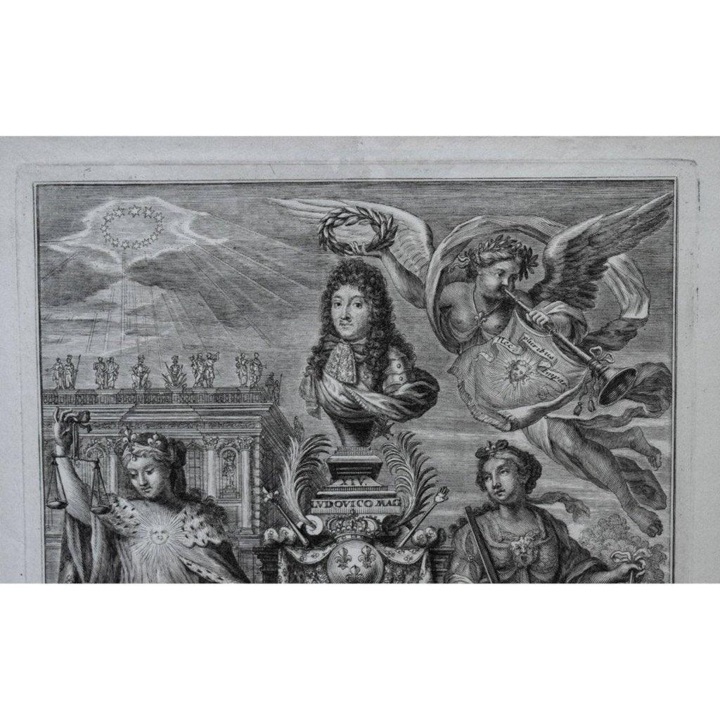Cornelis Vermeulen 17th century engraving allegory of Louis XIV Winckelmann Gallery