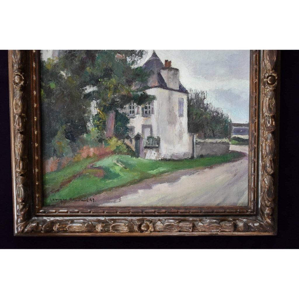 Georges Pacouil oil painting depicting a country house in Brittany Winckelmann Gallery
