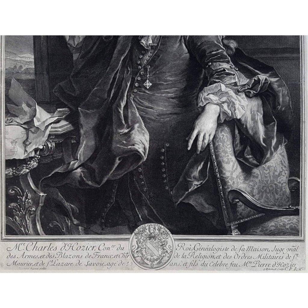 Gérard Edelinck engraving portrait of Charles d'Hozier after Rigaud Winckelmann Gallery