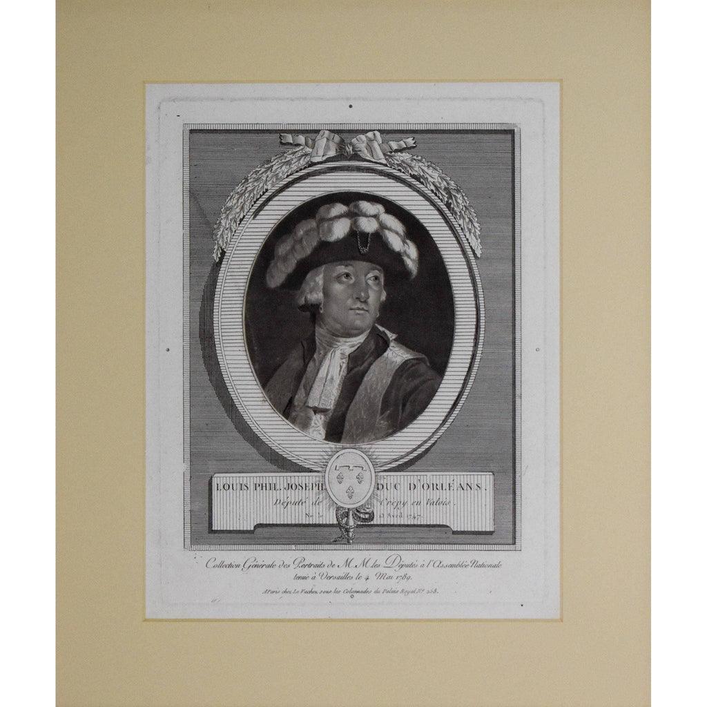 Nicolas Le Vachez engraving portrait of Louis Philippe of Orleans Winckelmann Gallery