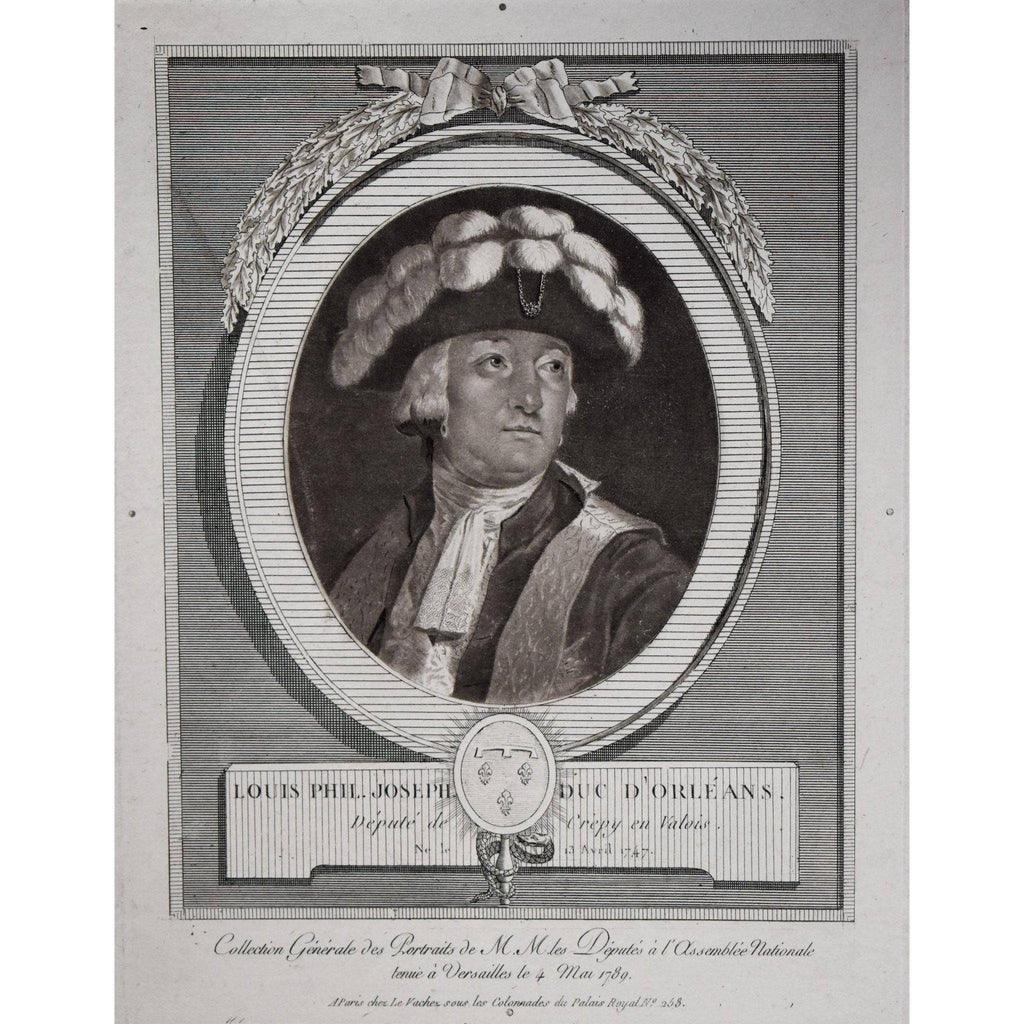 Nicolas Le Vachez engraving portrait of Louis Philippe of Orleans Winckelmann Gallery