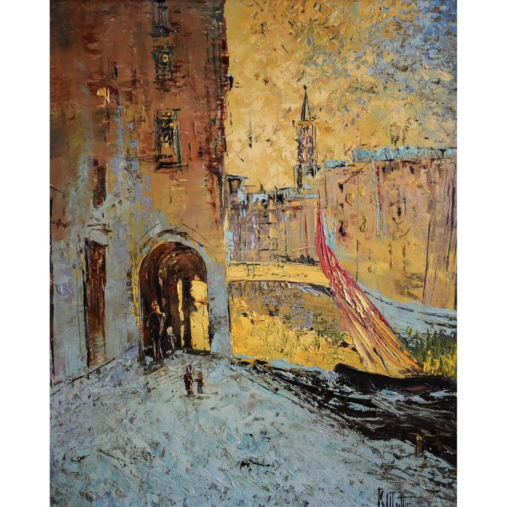 Otto Rut oil painting cityscape depicting a Venice view Winckelmann Gallery
