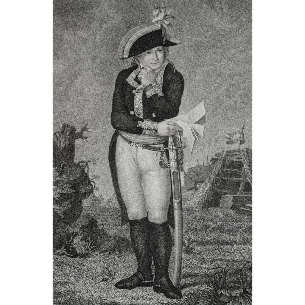 Antique portrait engraving French Revolution General Pichegru circa 1798 by Philippe Lefevre for sale at Winckelmann GallerPhilippe Lefèvre engraving portrait of the general Pichegru Winckelmann Gallery