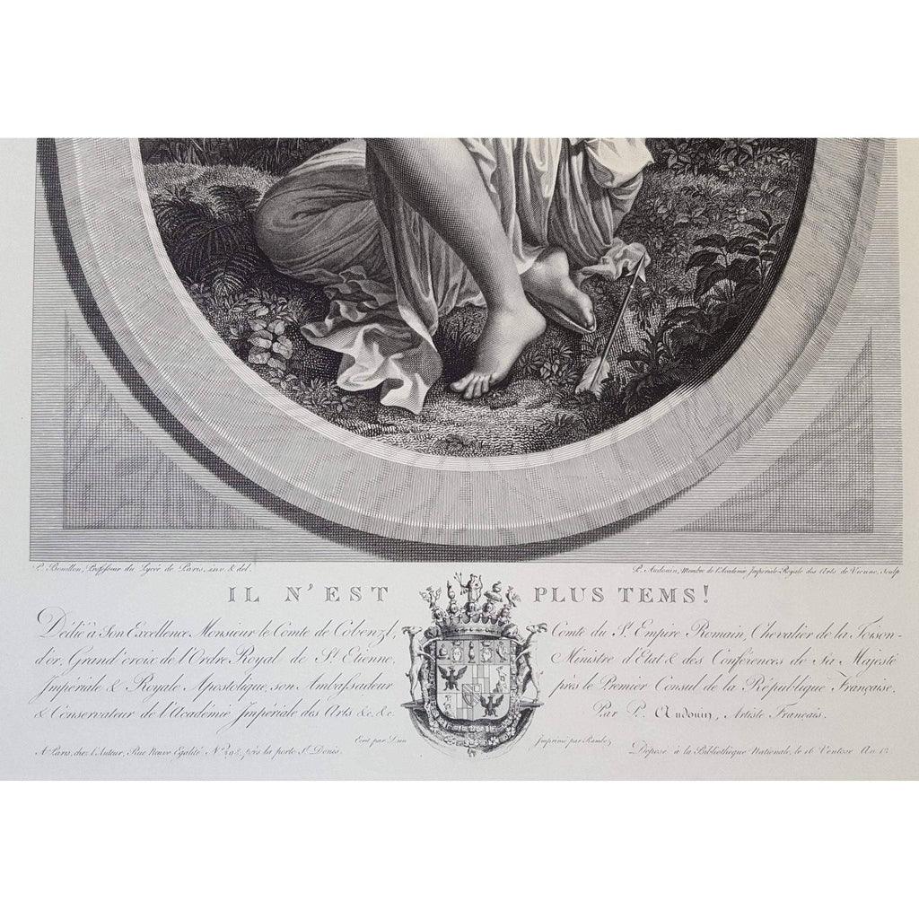Pierre Audouin engraving scene depicting a girl with an arrow Winckelmann Gallery