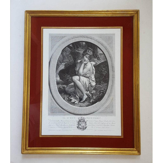 Pierre Audouin engraving scene depicting a girl with an arrow Winckelmann Gallery