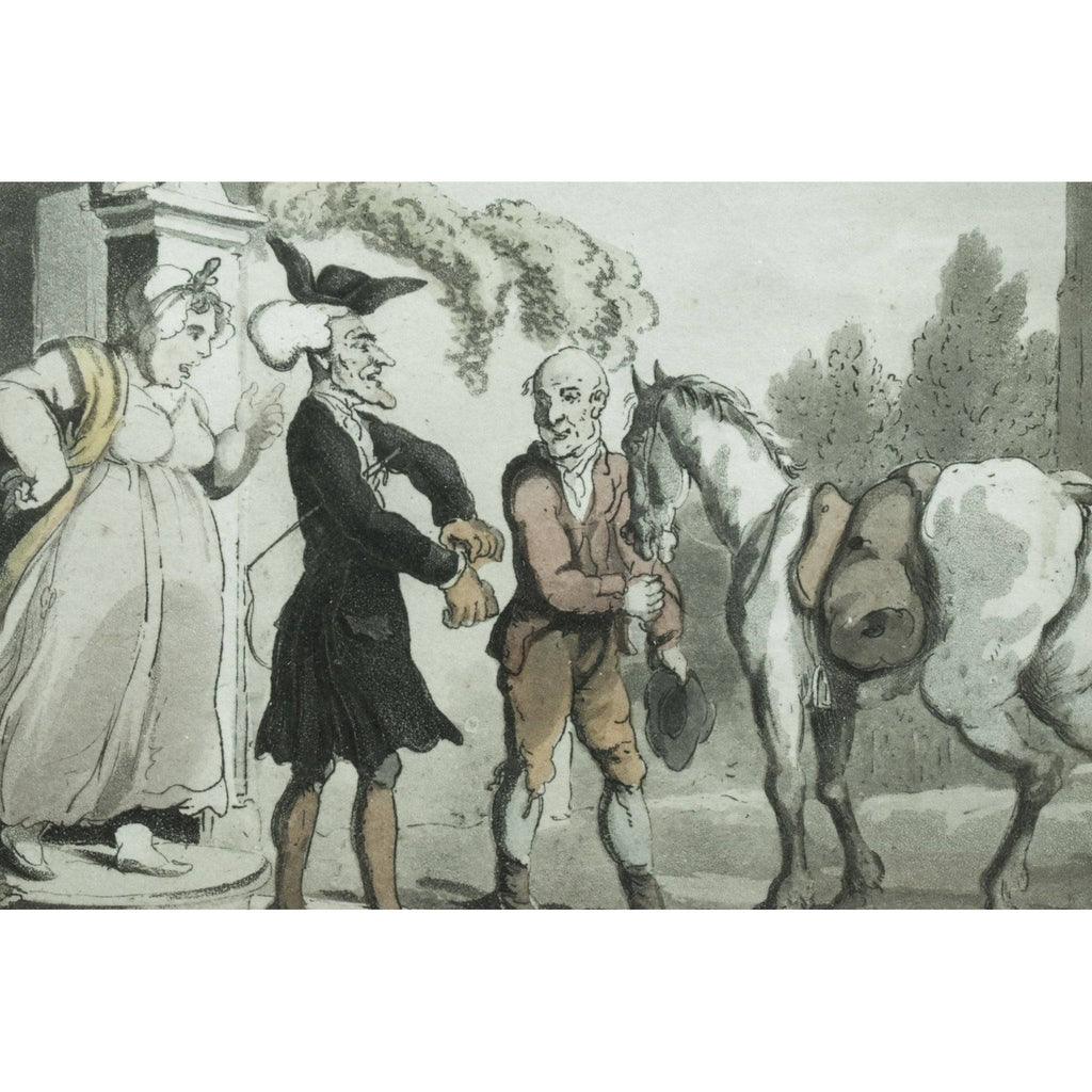 Thomas Rowlandson etching print entitled Doctor Syntax Setting Out On His Tour To The Lakes Winckelmann Gallery