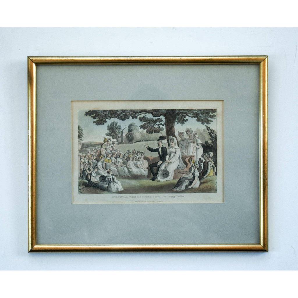 Thomas Rowlandson etching print entitled Doctor Syntax Visits a Boarding School for Young Ladies Winckelmann Gallery
