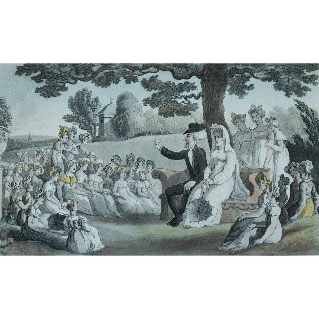 Thomas Rowlandson etching print entitled Doctor Syntax Visits a Boarding School for Young Ladies Winckelmann Gallery