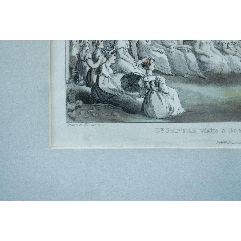 Thomas Rowlandson etching print entitled Doctor Syntax Visits a Boarding School for Young Ladies Winckelmann Gallery