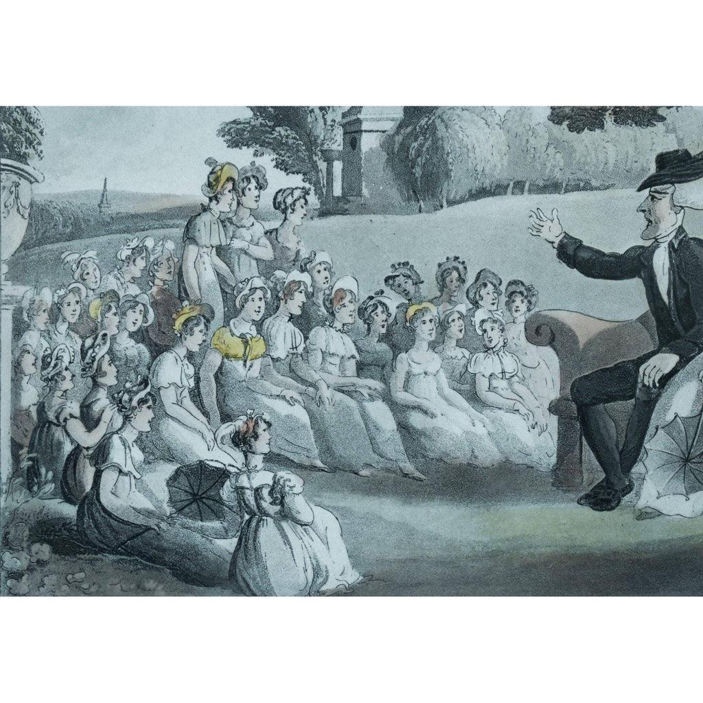 Thomas Rowlandson etching print entitled Doctor Syntax Visits a Boarding School for Young Ladies Winckelmann Gallery