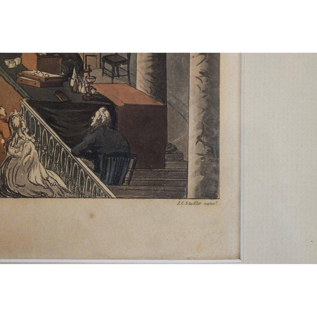Thomas Rowlandson etching print entitled Surrey Institution Winckelmann Gallery