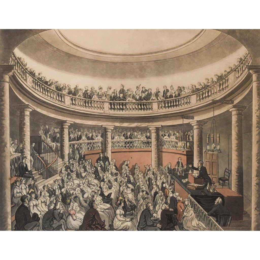 Thomas Rowlandson etching print entitled Surrey Institution Winckelmann Gallery
