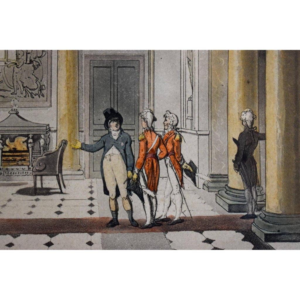 Thomas Rowlandson etching print entitled The Hall Carlton House Winckelmann Gallery