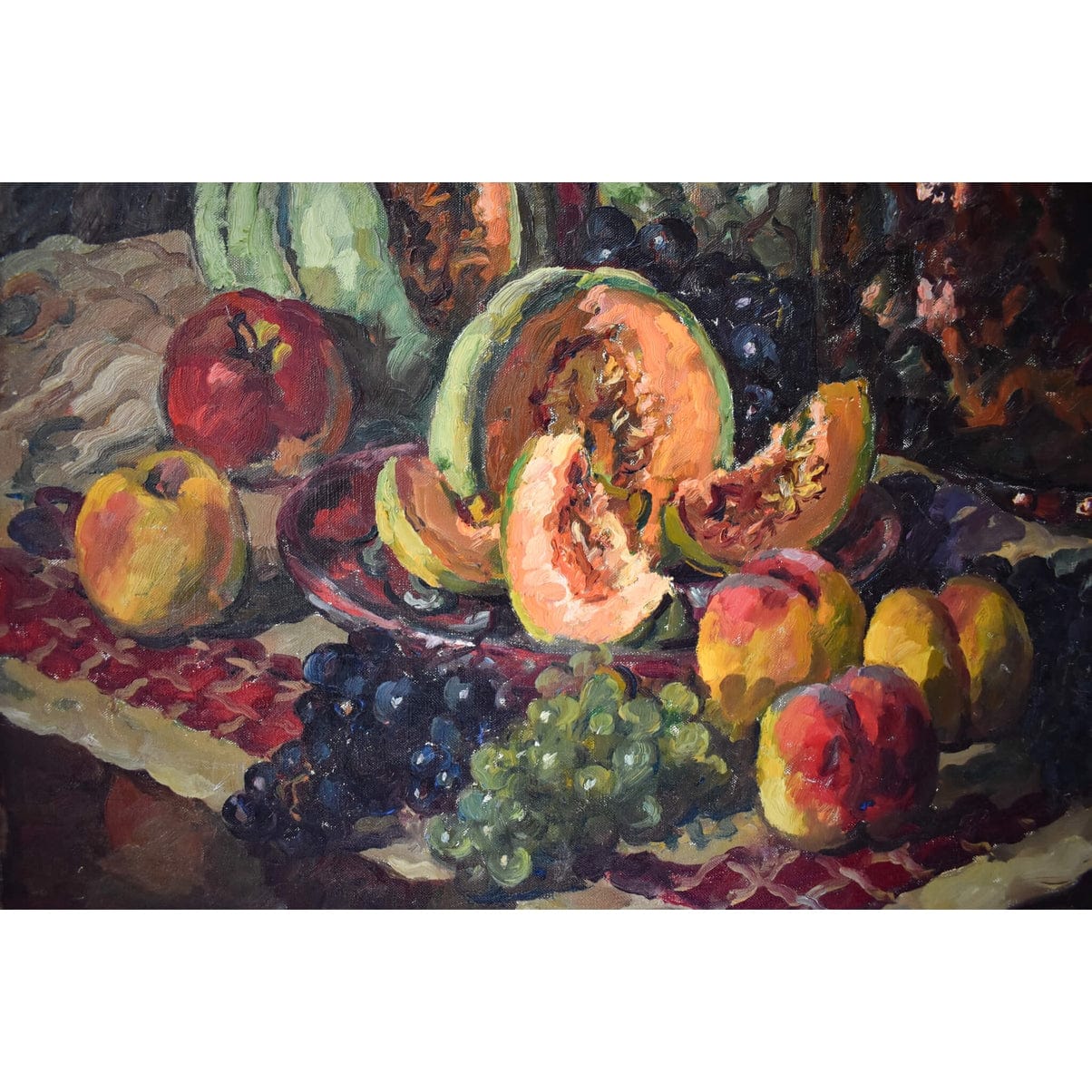 Adeline Hugonnard - Nature morte avec pot en cuivre et fruits