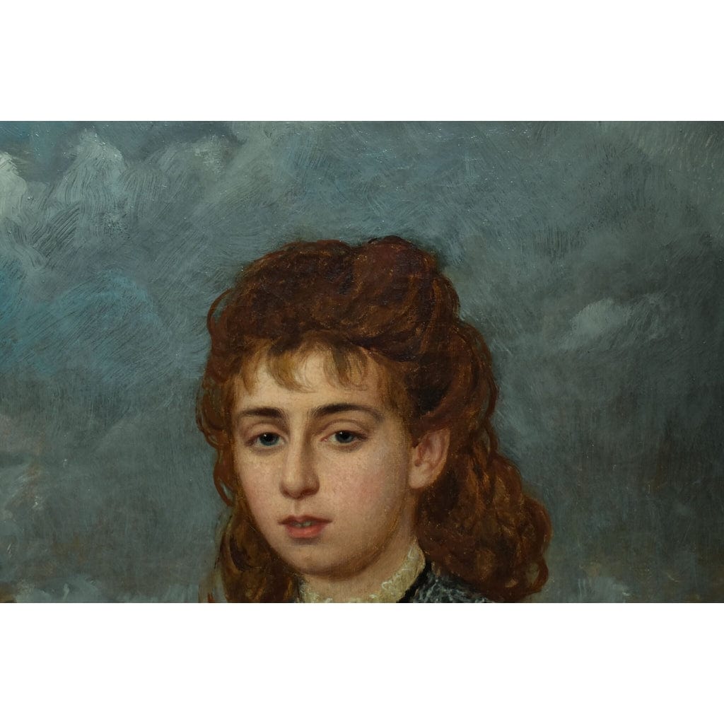 Antique painting portrait of Oceana Blanche Lega-Weekes made in 1878 by Arthur Miles, for sale at Winckelmann Gallery