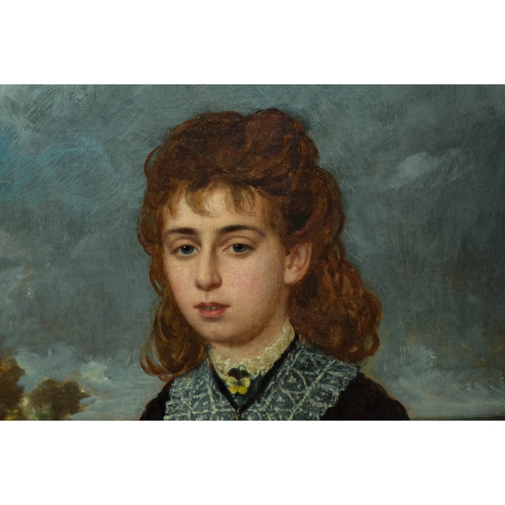Antique painting portrait of Oceana Blanche Lega-Weekes made in 1878 by Arthur Miles, for sale at Winckelmann Gallery
