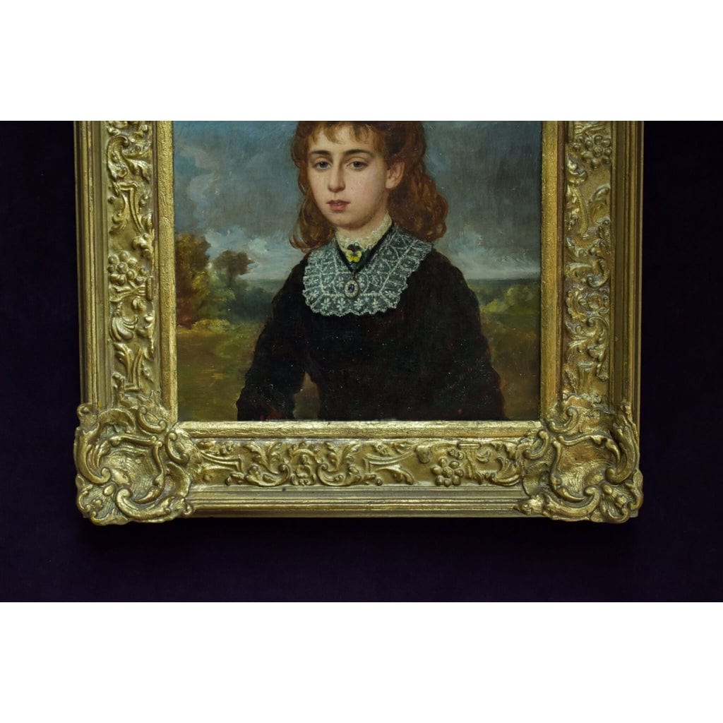 Antique painting portrait of Oceana Blanche Lega-Weekes made in 1878 by Arthur Miles, for sale at Winckelmann Gallery