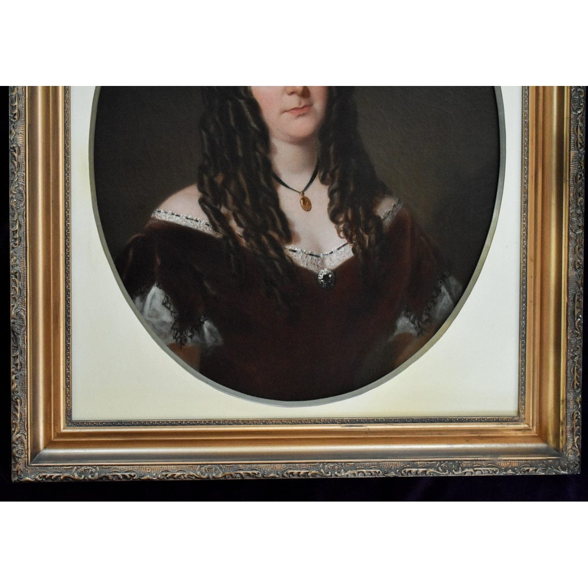 Portrait of Charlotte Waddell by Arthur Miles, 1867, Victorian oil painting for sale at Winckelmann Gallery.