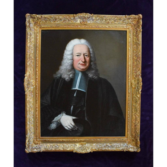 Charles Baziray magistrate portrait 1747 full view with period frame