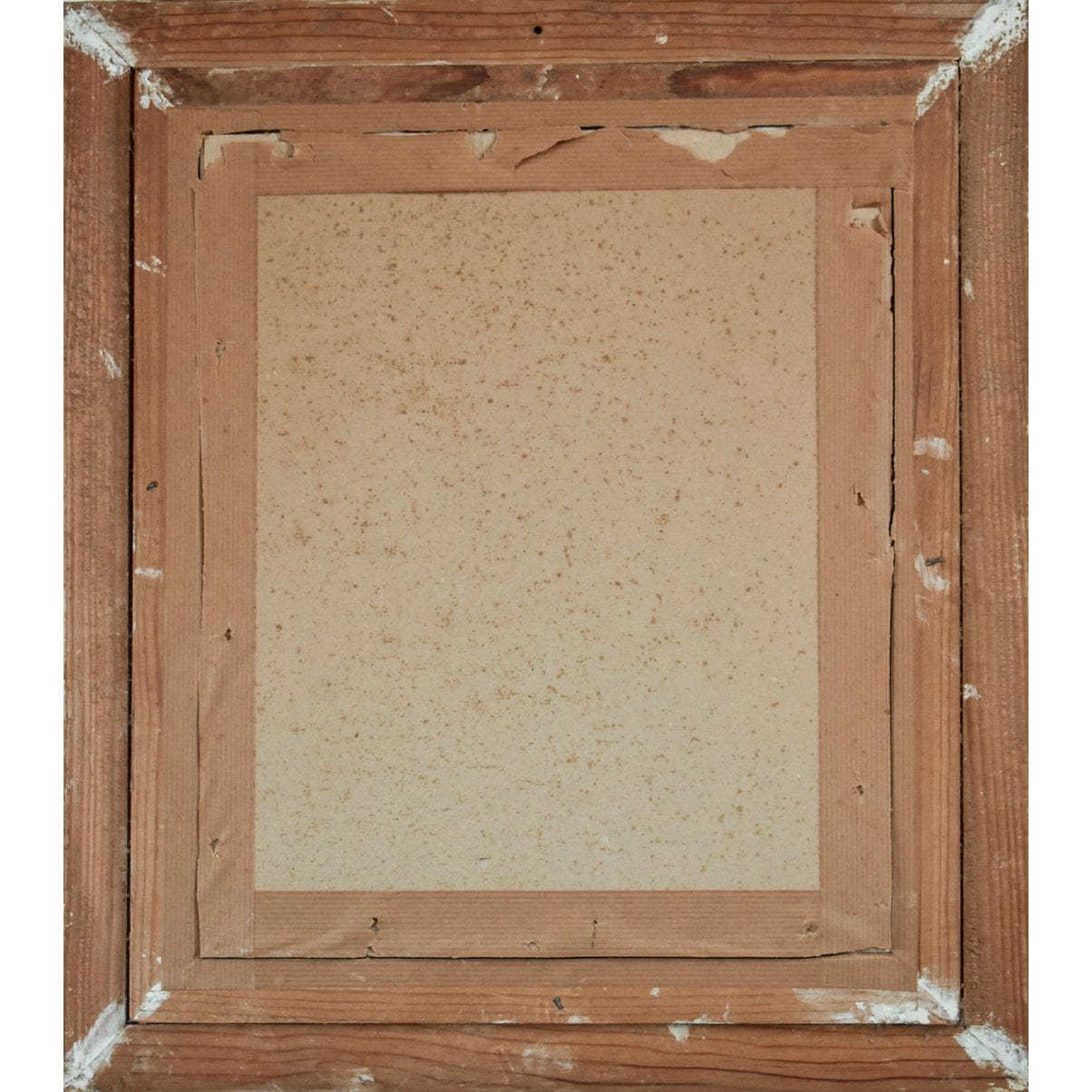 Verso back of Demartinécourt pastel showing frame and paper support