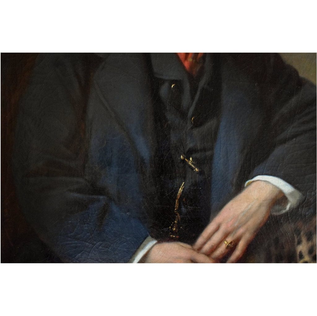Antique oil painting of Franz Sterrer depicting a portrait of a distinguished gentleman for sale at Winckelmann Gallery.