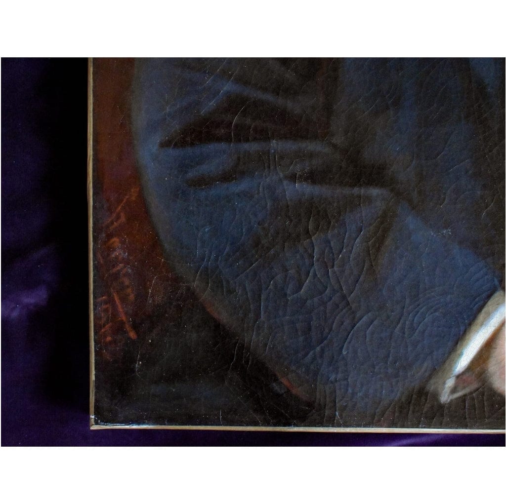 Antique oil painting of Franz Sterrer depicting a portrait of a distinguished gentleman for sale at Winckelmann Gallery.