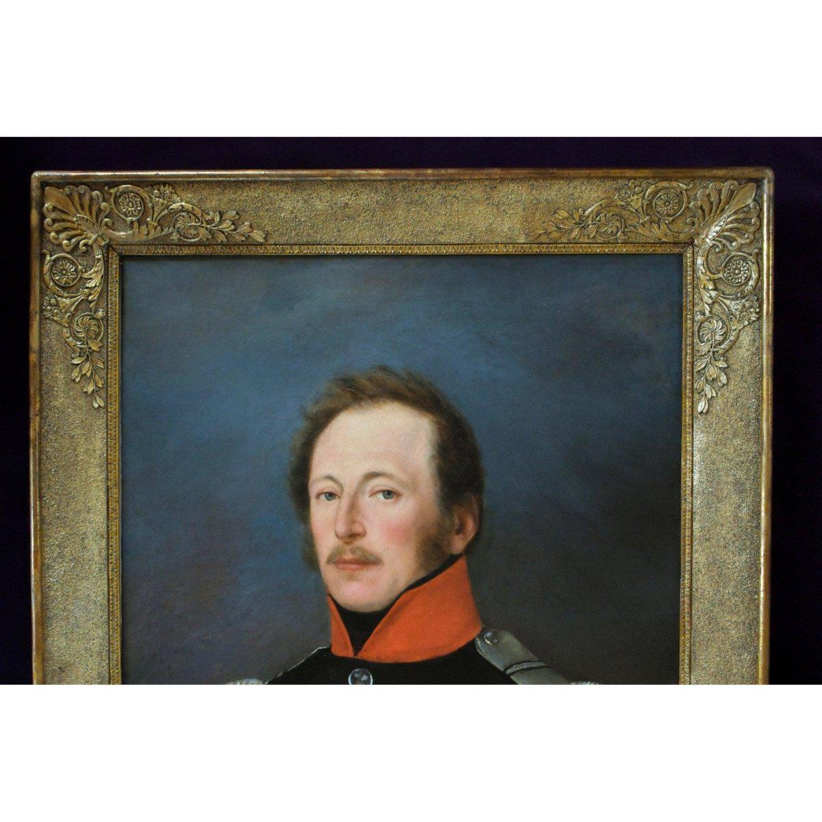 Antique portrait oil painting of a military officer 19th century French school for sale at Winckelmann Gallery