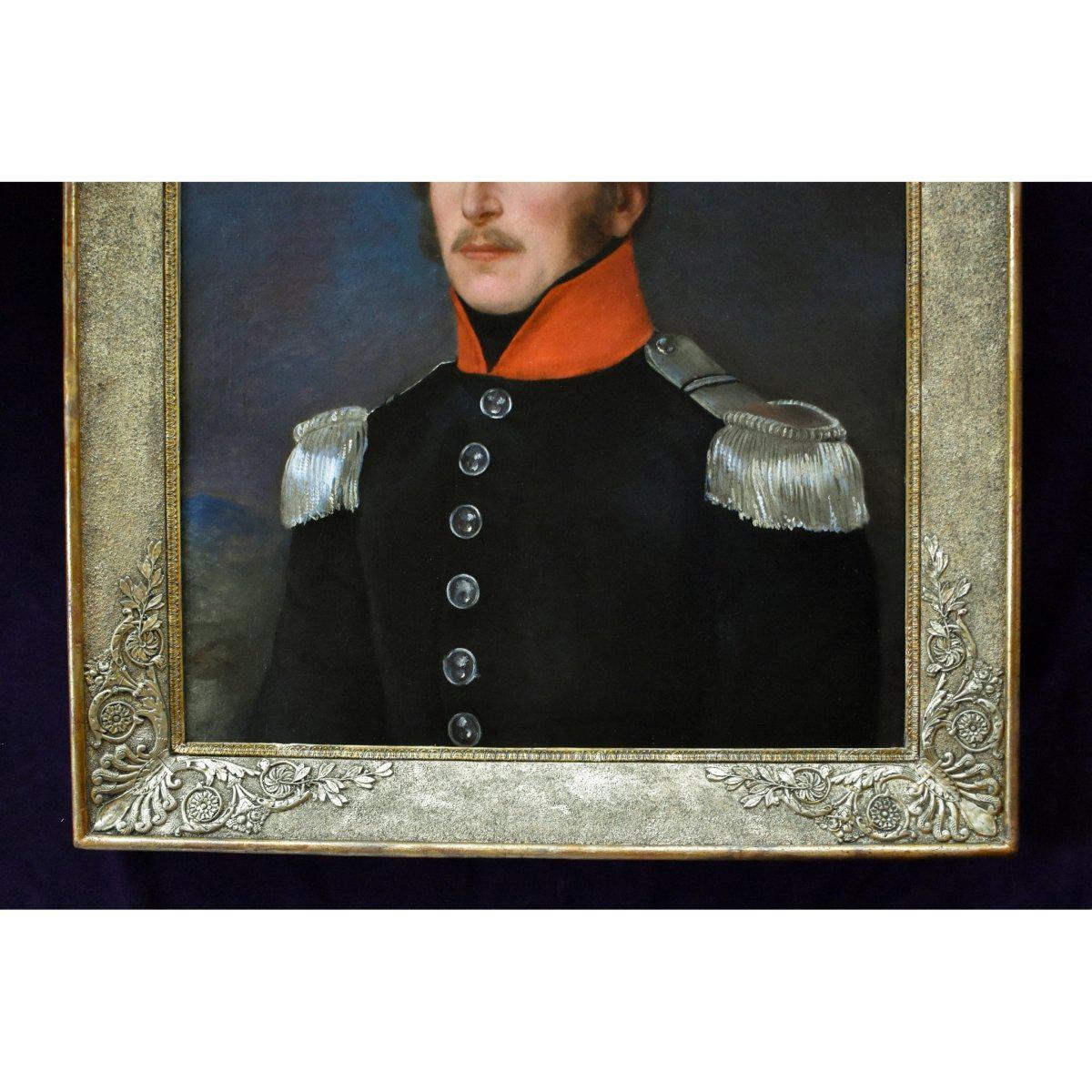 Antique portrait oil painting of a military officer 19th century French school for sale at Winckelmann Gallery