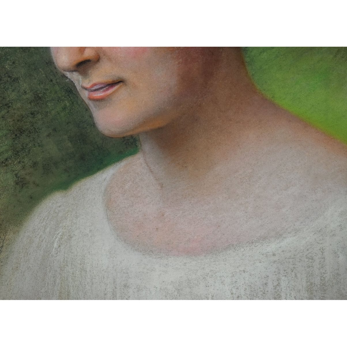 Original 1919 pastel portrait of elegant woman by German artist August Paul Beckert, showcasing masterful technique in realistic portraiture