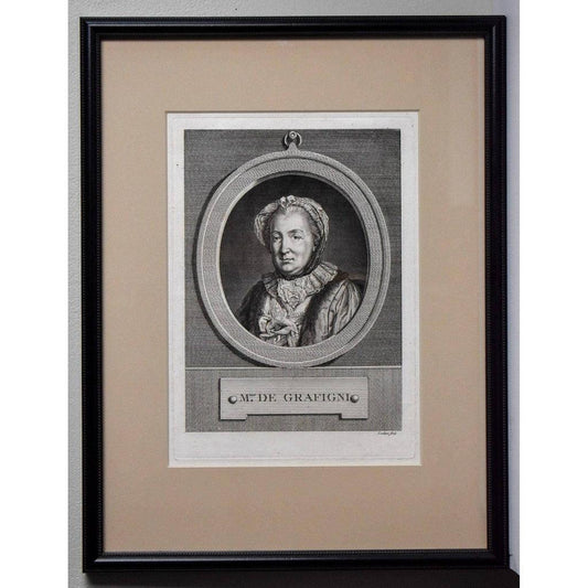 Pierre Charles Lévêque engraving portrait of Françoise de Graffigny Winckelmann Gallery