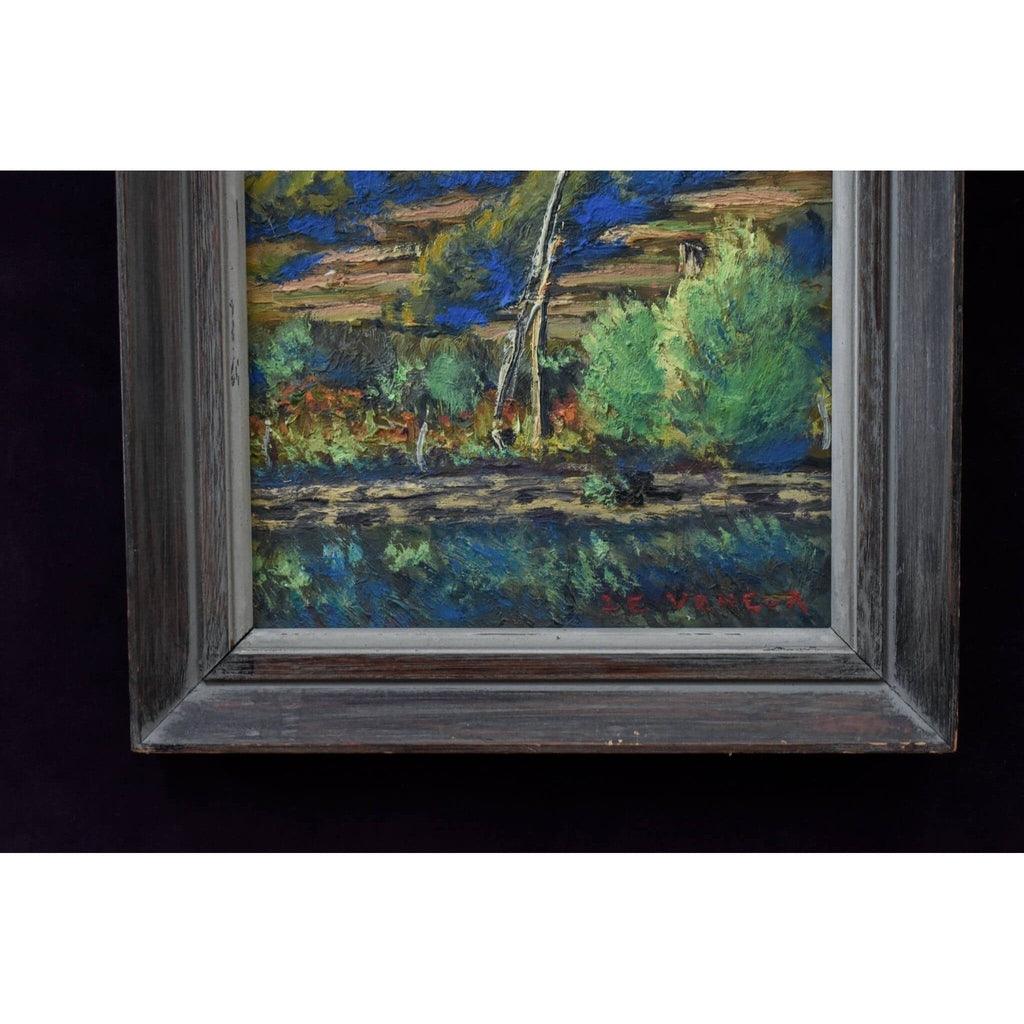 Robert Jaeger oil painting depicting a mountain landscape with a stream Winckelmann Gallery