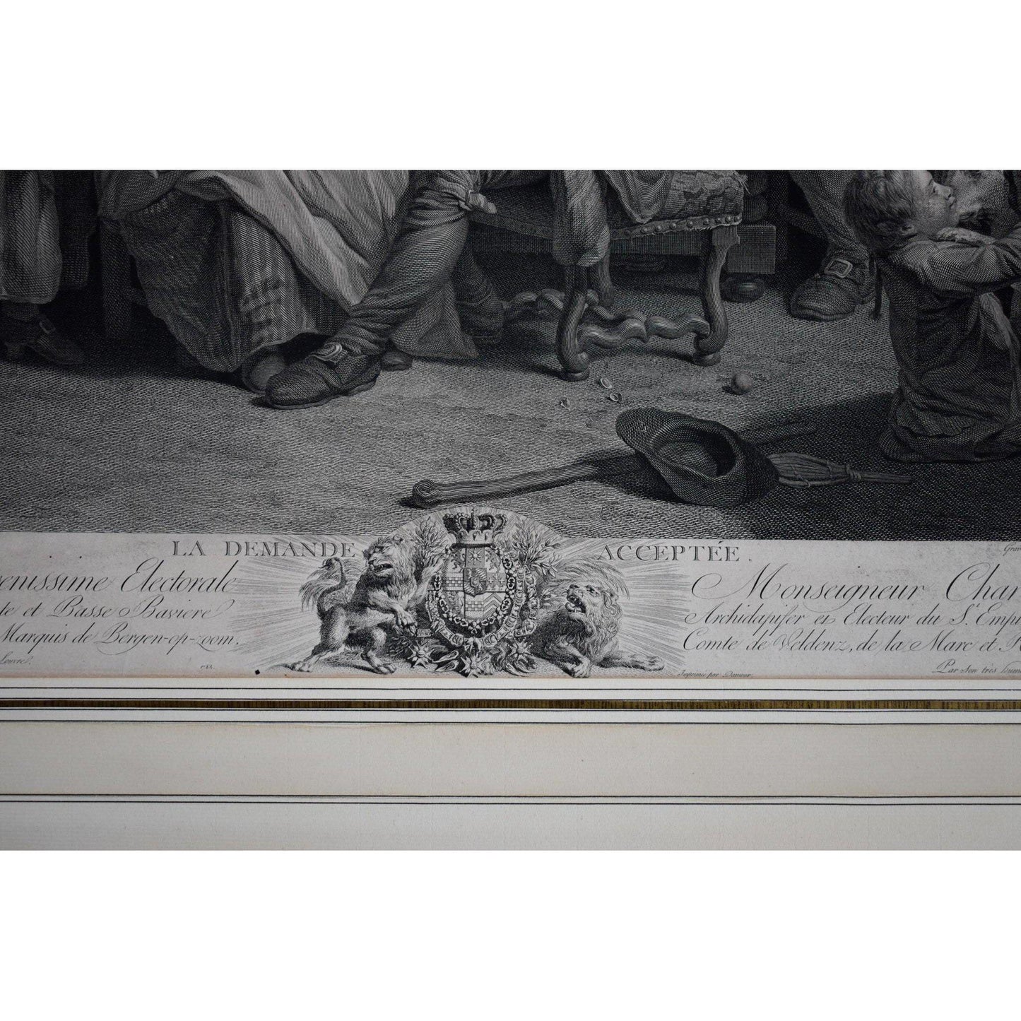 Antique engraving french domestic scene married request 1784 by Charles Bervic for sale at Winckelmann Gallery
