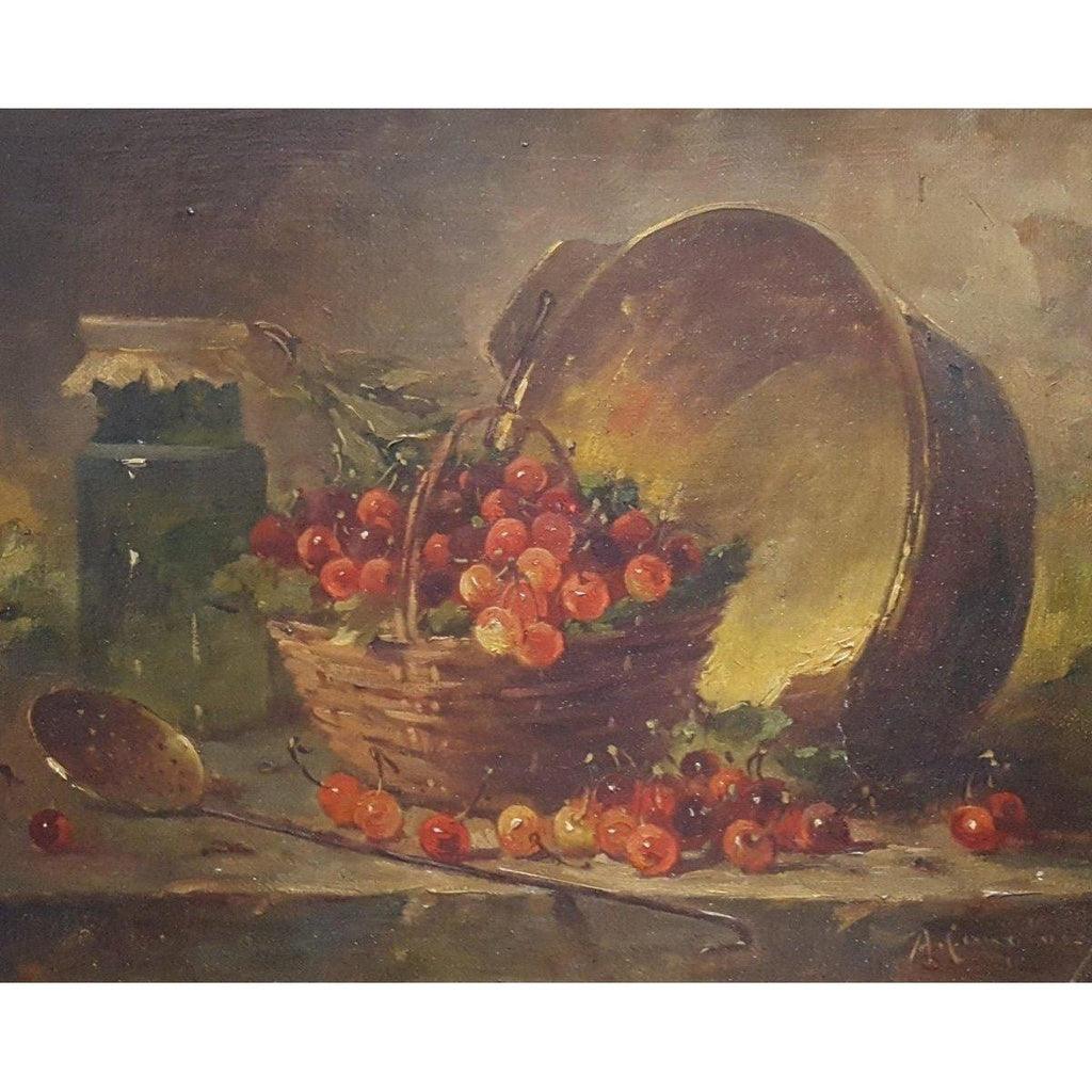 Amédée Langlois Still Life with Cherries – Circa 1890