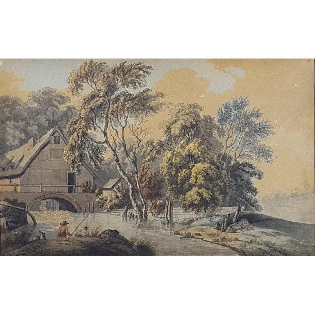 French School Fisherman at the Mill - End of 19th Century