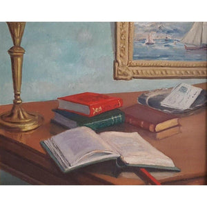 French School Still Life with Books - Late 19th Century