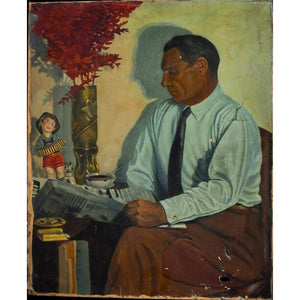 Interior Scene With A Man - Signed Lareine