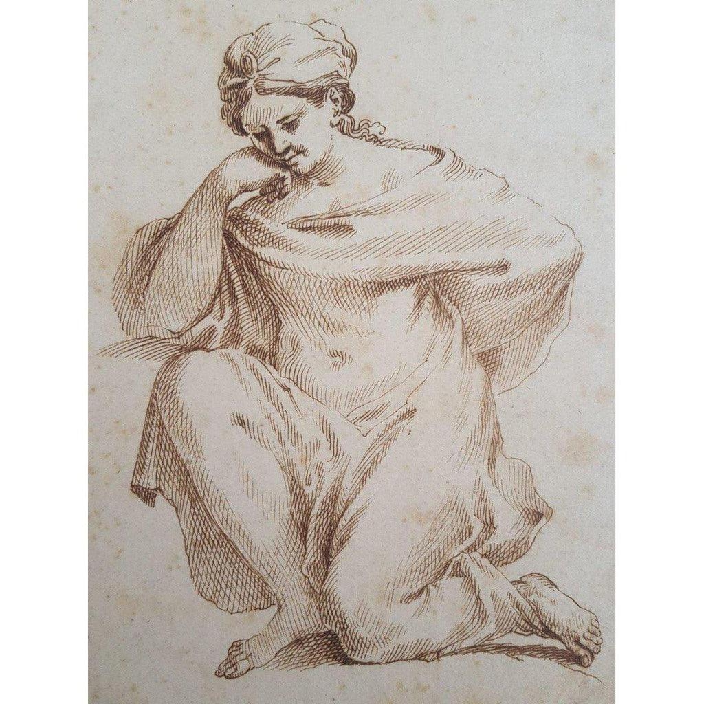 Italian School - Kneeling Woman