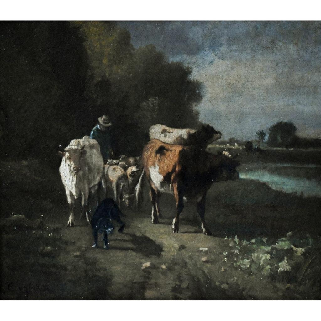 Shepherd Cows Scene – Antonio Cortés y Aguilar