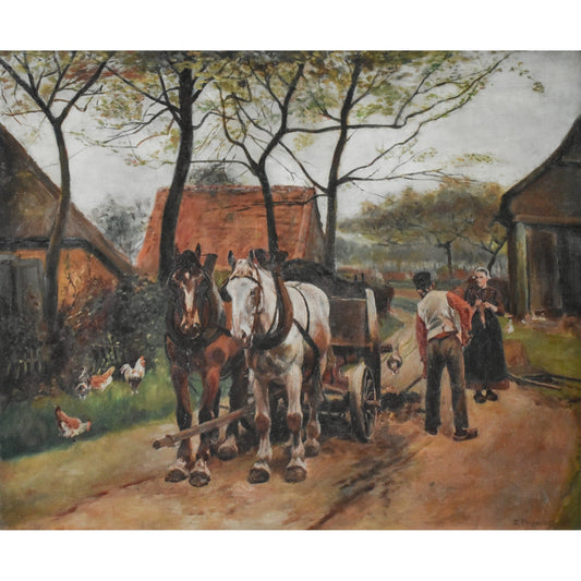 A Farm Scene - Eugène Péchaubès - Winckelmann Gallery
