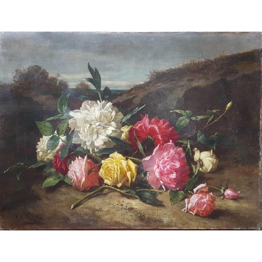 Alexandre Jacques Chantron - Still Life with Roses - 1875 - Winckelmann Gallery