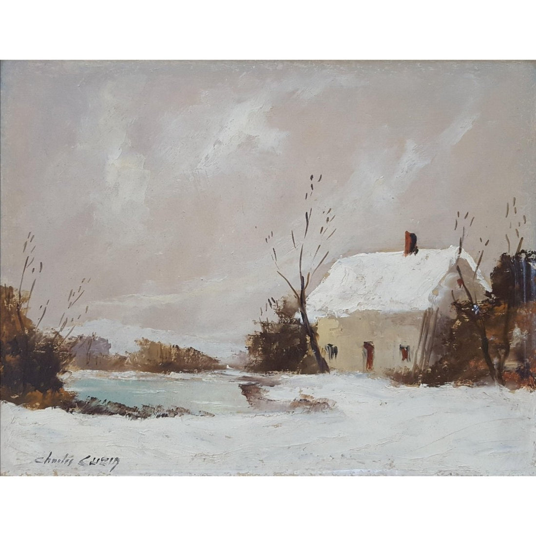 Charles Cuzin - Snowy Landscape - Circa 1950 - Winckelmann Gallery