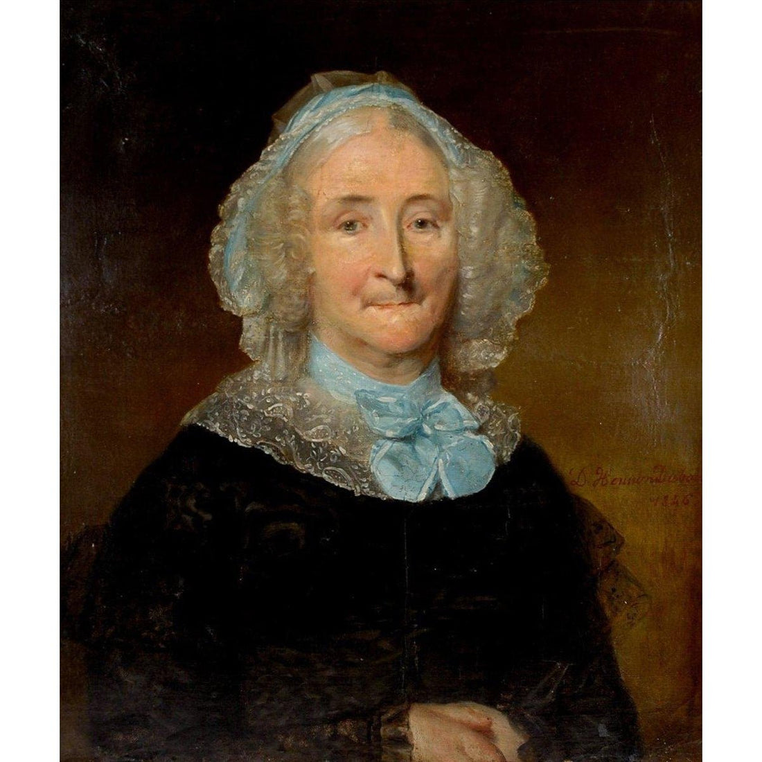 Denis Hennon-Dubois – Portrait of an Elderly Woman - 1846 - Winckelmann Gallery