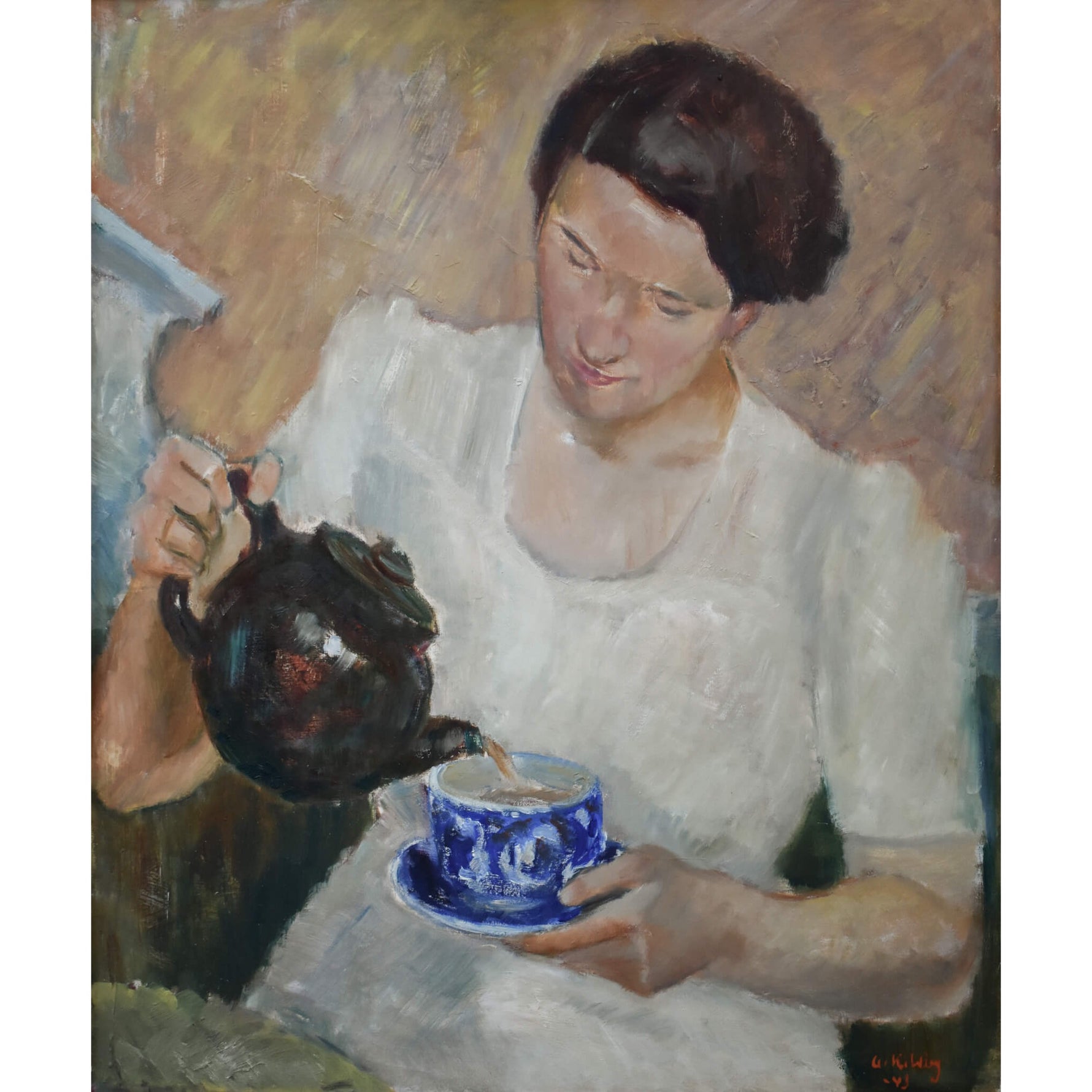 Arne Kilsby - Woman Pouring A Cup Of Tea - Winckelmann Gallery